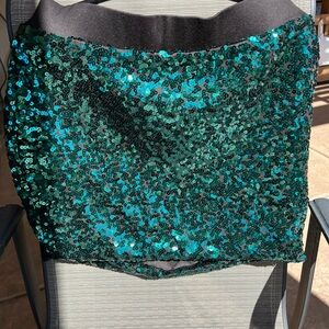 Torrid Shimmering Sequin Skirt in Emerald Green